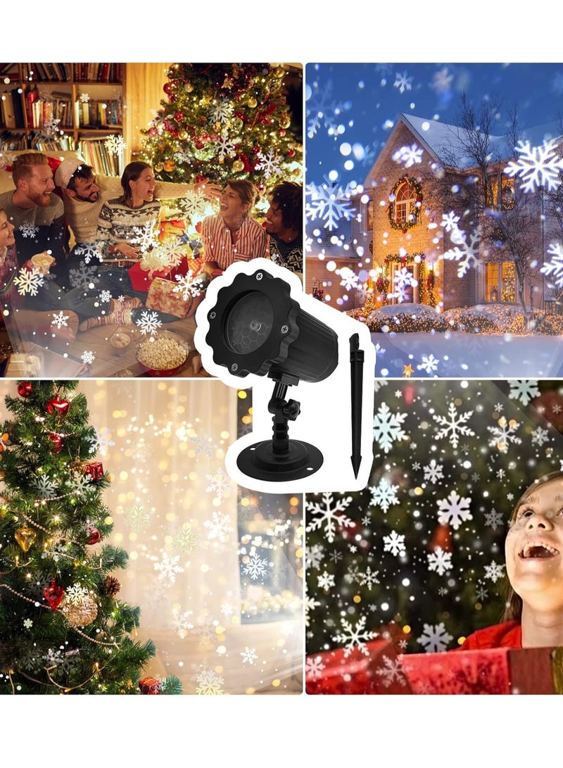 Snowflake Projector Light with Outdoor Ground Stake, IP65 Waterproof Decorative Snowfall LED Lighting Wall Mount and Floor Mount Garden Patio Indoor Festival Projector Light - Image 5